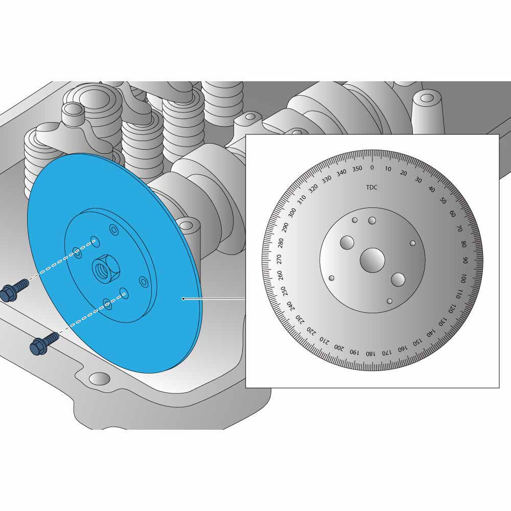 Kit to measure the camshaft lobe deviation. Engine D11K/DTI11, D13K/DTI13