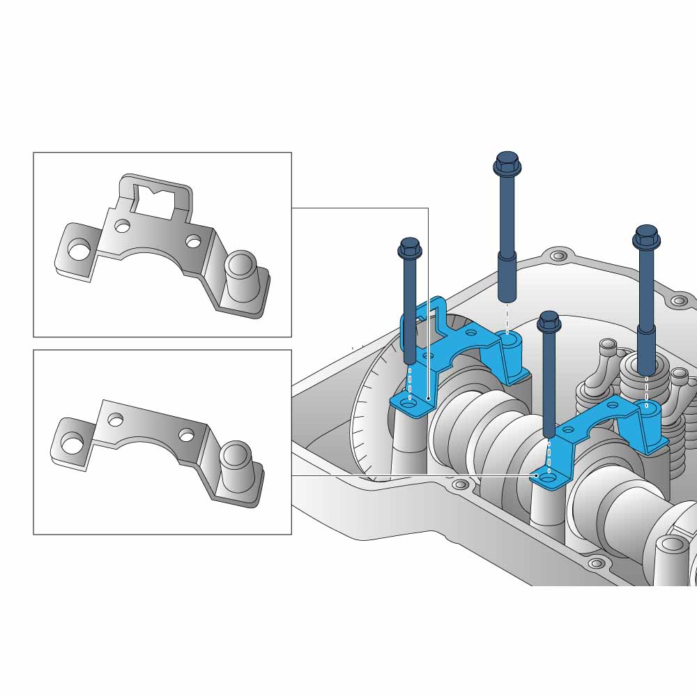 Kit to measure the camshaft lobe deviation. Engine D11K/DTI11, D13K/DTI13